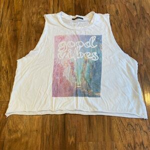 Brandy Melville Cropped Graphic Tank, Women’s One Size Medium